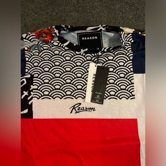 NWT Reason Men's Multi Swan Long Sleeve Tee Size L - Picture 4 of 7